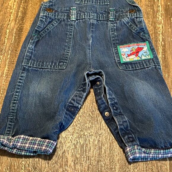 Vintage OshKosh B'Gosh Teddy Bear Corps Denim Overalls, 18 Months - Picture 3 of 9